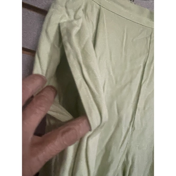 Cold water Creek L Large Light Green Lightweight Dress Pants Pockets Elastic Wai - Picture 4 of 6